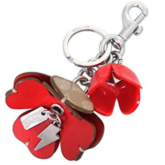 Coach tea rose bag charm key fob - Picture 2 of 4